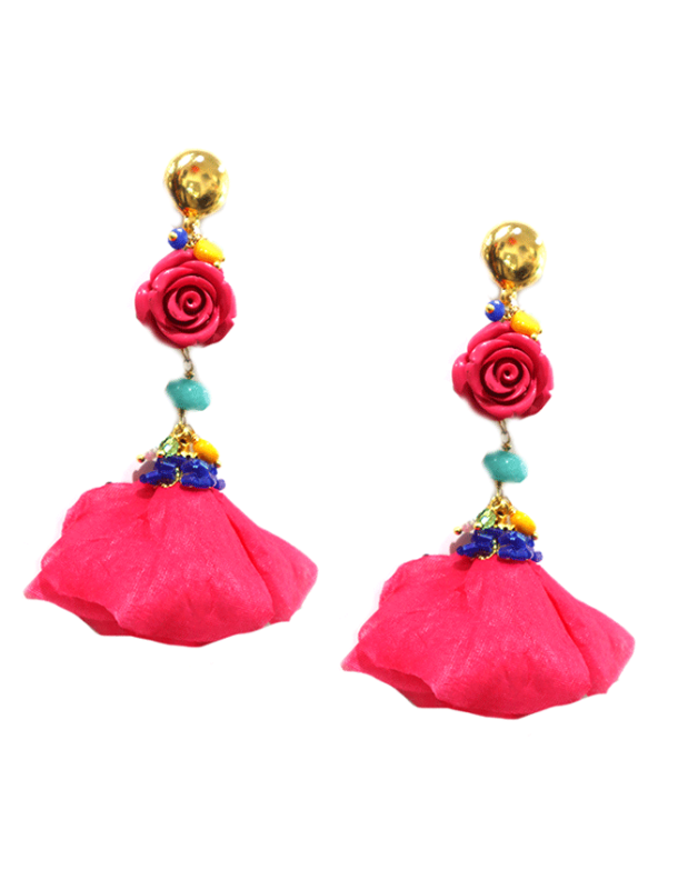 ROS3C FUSHSIA FUN CHANDLER PIERCED EARRING