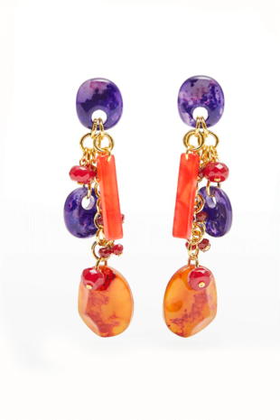 P386 COLORFUL FASHION LONG LIGHT PIERCED EARRINGS