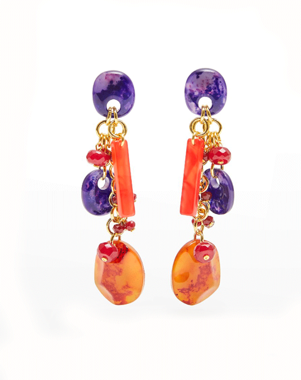 P386 COLORFUL FASHION LONG LIGHT PIERCED EARRINGS