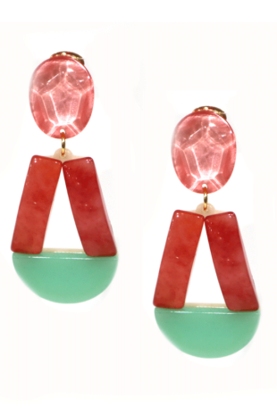 P397 FASHION RESIN LIGHTWEIGHT PIERCED EARRINGS