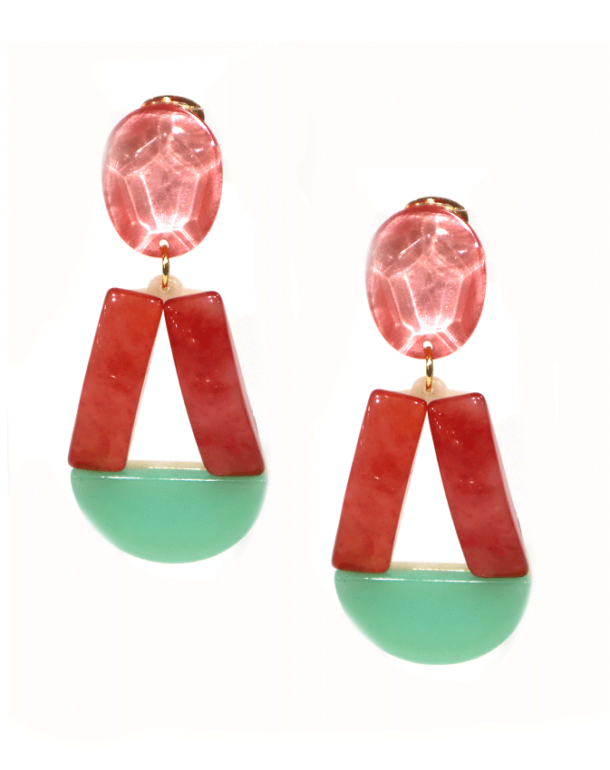 P397 FASHION RESIN LIGHTWEIGHT PIERCED EARRINGS