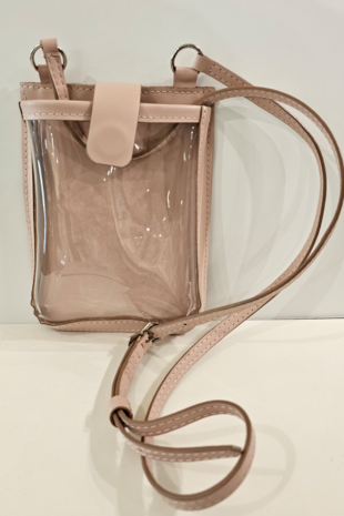 AG Mobile Luxury Leather Clear Front Ajustable Crossbody Strip