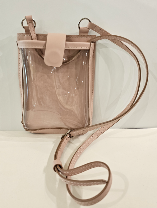 AG Mobile Luxury Leather Clear Front Ajustable Crossbody Strip