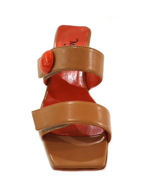 Marilyn's Luxury Italian Mule Slip on Open Toe Block Heel Shoes