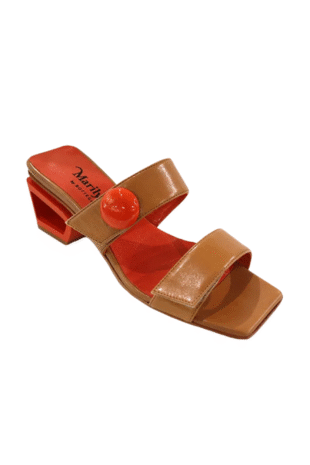 Marilyn's Luxury Italian Mule Slip on Open Toe Block Heel Shoes