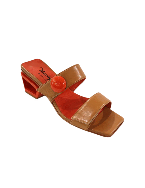 Marilyn's Luxury Italian Mule Slip on Open Toe Block Heel Shoes