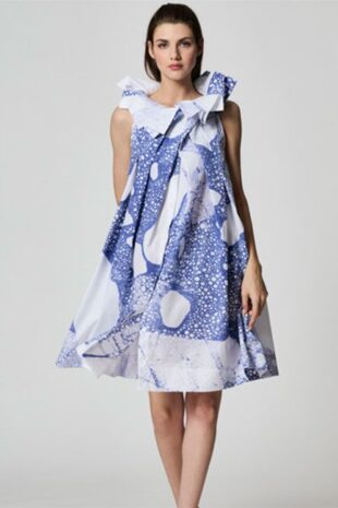 Marilyn's Denisa Fabulous Print Sleeveless A-Shape Dress