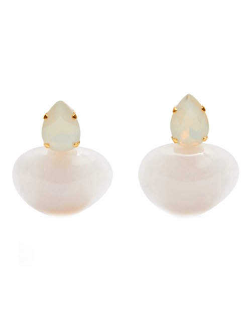 Marilyn's Chic Crystal Resin Clip Pierced Earrings