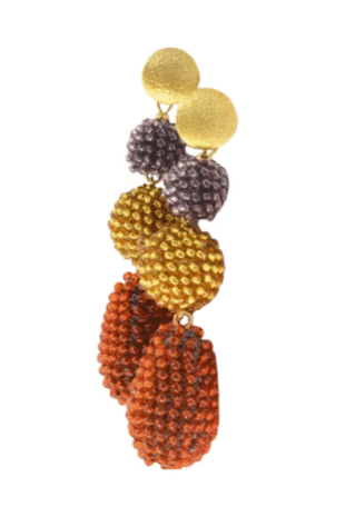 Bibi Threaded Glass Long Pierced Earring