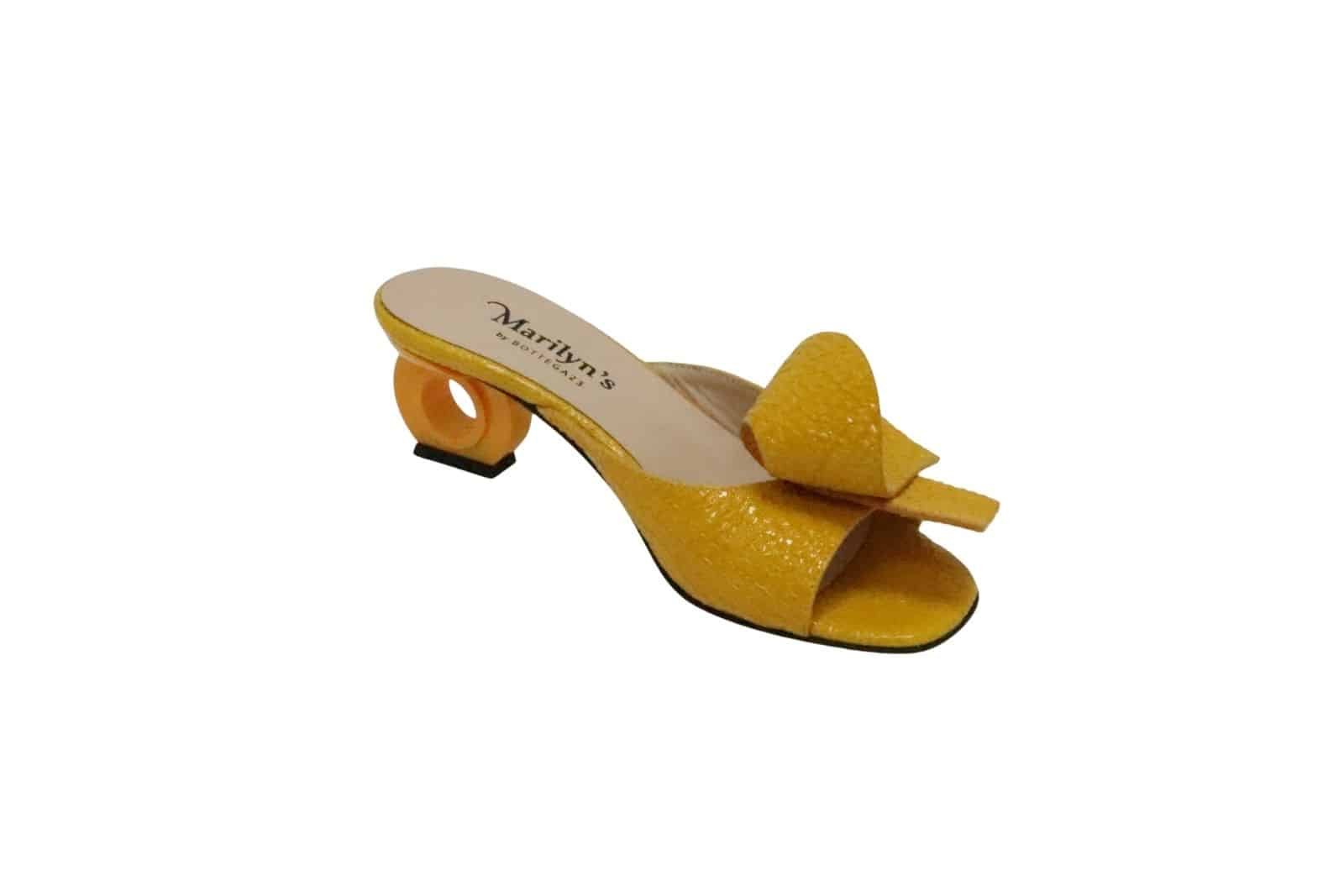 Marilyn's Luxury Italian Mule Slip on Open Toe Block Heel