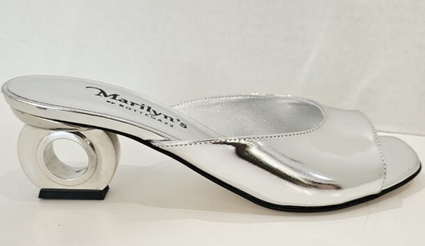 Marilyn's Luxury Italian Mule Slip on Open Toe Block Heel Shoes