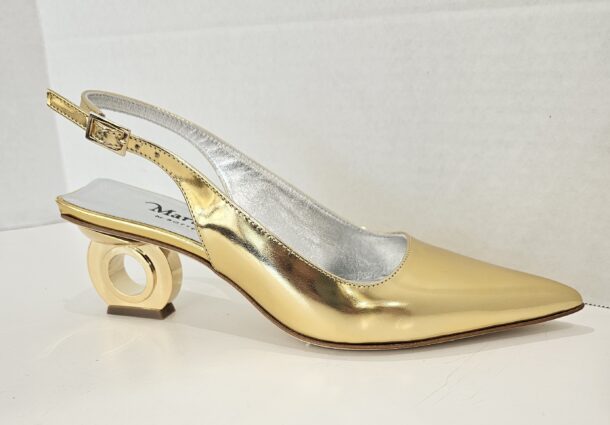 Marilyn's Luxury Italian Low Heel Pointed Toe Slingback Shoe