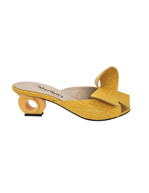 Marilyn's Luxury Italian Mule Slip on Open Toe Block Heel