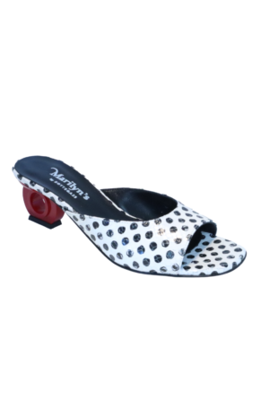 Marilyn's Luxury Italian Mule Slip on Open Toe Block Heel Shoes