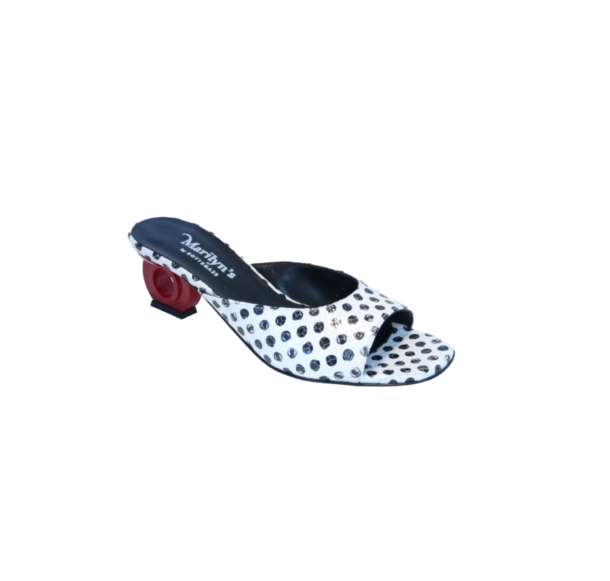 Marilyn's Luxury Italian Mule Slip on Open Toe Block Heel Shoes