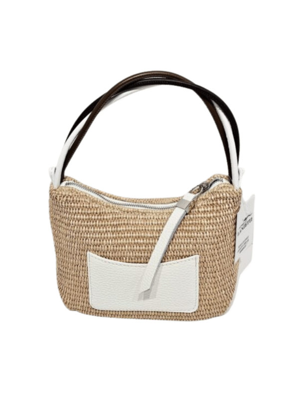 Woven Leather Grip and Crossbody Small Handbag