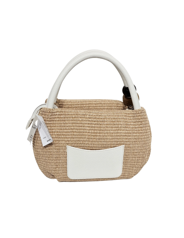 Woven Leather Grip and Crossbody Med Handbag