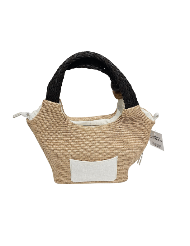 Woven Leather Grip and Crossbody Med Handbag