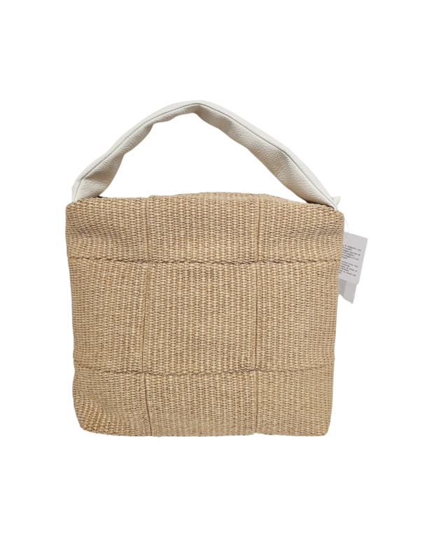 Woven Leather Grip and Crossbody Med Handbag