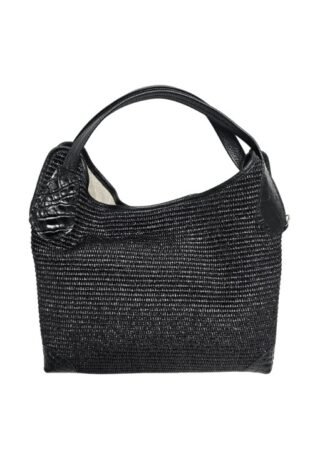 Woven Leather Grip and Crossbody Med Handbag