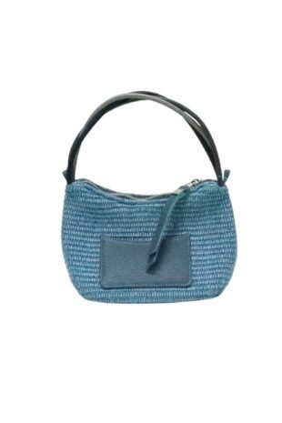 Woven Leather Grip and Crossbody Small Handbag