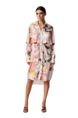 MARILYN'S FABULOUS LONG SLEEVE PRINT DRESS