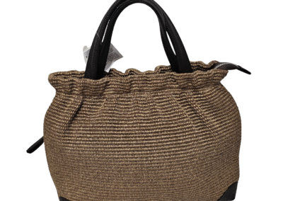 Woven Leather Grip and Crossbody Med Handbag