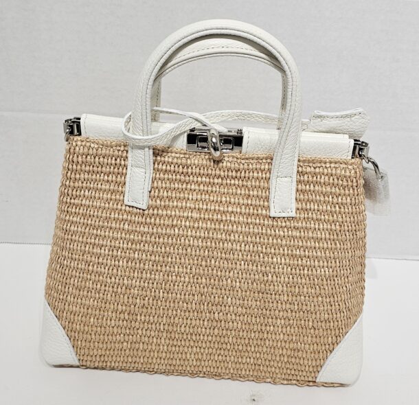 LEX 2391 WOVEN LEATHER GRIP AND CROSSBODY HANDBAG