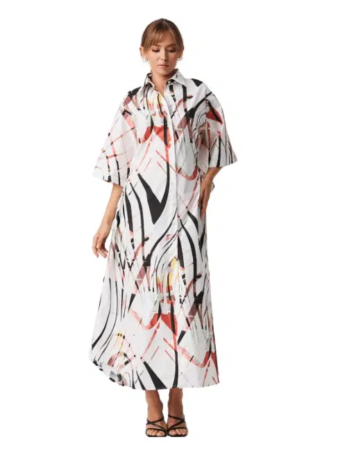 MARILYN'S BEST LONG SLEEVED COTTON PRINT DRESS