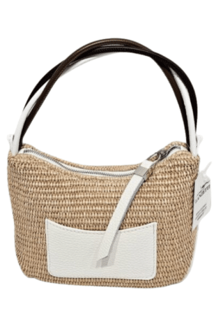 MARILYN'S WOVEN LEATHER SMALL GRIP AND CROSSBODY HANDBAG