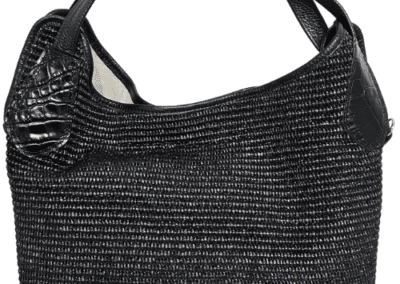 MARILYN'S WOVEN LEATHER GRIP AND CROSSBODY HANDBAG