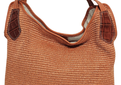 MARILYN'S WOVEN LEATHER GRIP AND CROSSBODY HANDBAG