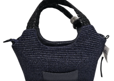 MARILYN'S WOVEN LEATHER MED SIZE GRIP AND CROSSBODY HANDBAG