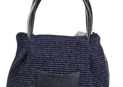 MARILYN'S WOVEN LEATHER MEDIUM SIZE GRIP AND CROSSBODY HANDBAG
