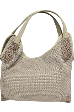 MARILYN'S WOVEN LEATHER GRIP AND CROSSBODY HANDBAG