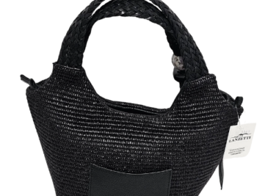 MARILYN'S WOVEN LEATHER MED SIZE GRIP AND CROSSBODY HANDBAG