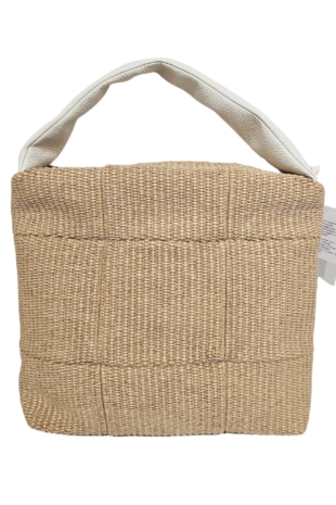 MARILYN'S WOVEN LEATHER MED SIZE GRIP AND CROSSBODY HANDBAG