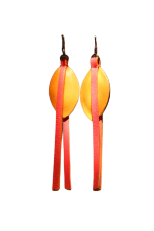 AG LEATHER LONG PIERCED EARRING