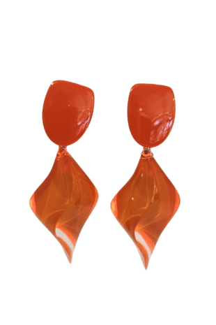 Glowing Orange Pierced Earrings