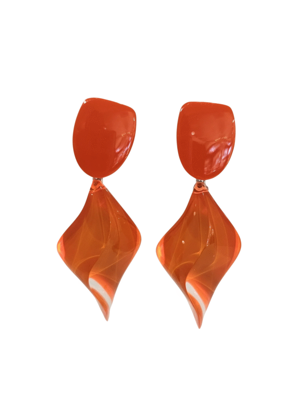 Glowing Orange Pierced Earrings