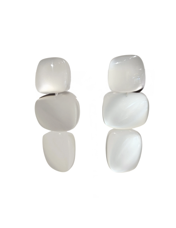 MARILYN'S GREAT LONG WHITE PLEXI PIERCED EARRINGS