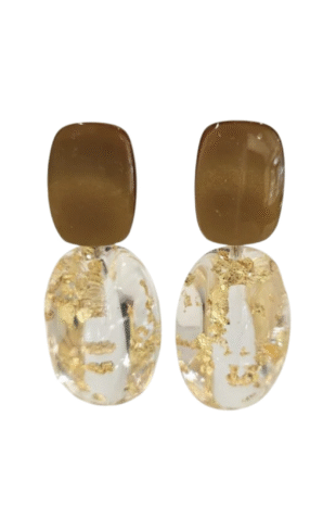 Fabulous Plexi Gold Clip and Pierced Earring