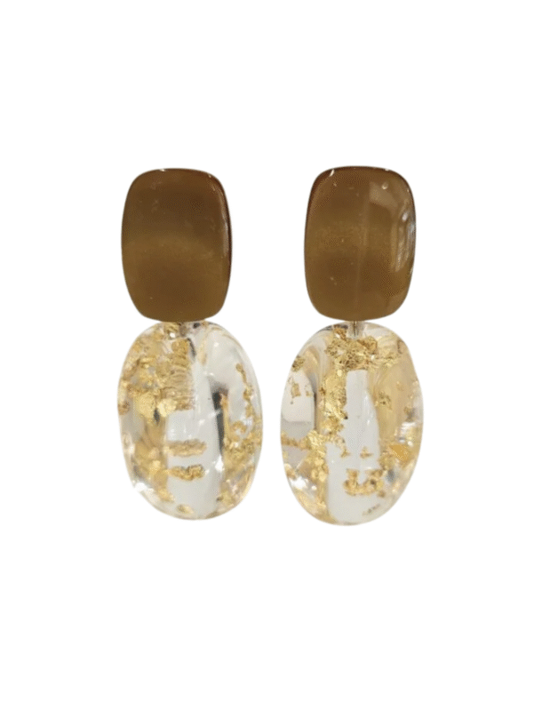 MARILYN'S DA FABULOUS PLEXI GOLD CLIP/PIERCED EARRING