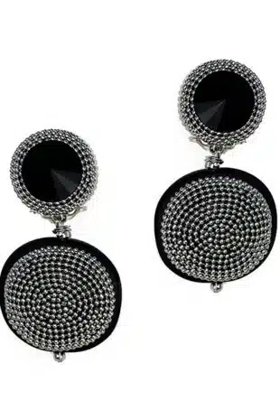 Marilyn plexiglass steal, Swarovski crystal Clip Earrings BE013