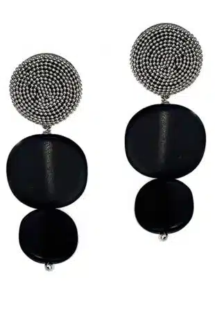 Marilyn Italian plexiglass steel, Clip Earrings