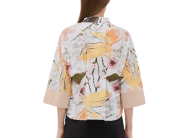 Special Nehru Collar Pullover V-Neck 3/4 Sleeve Blouse