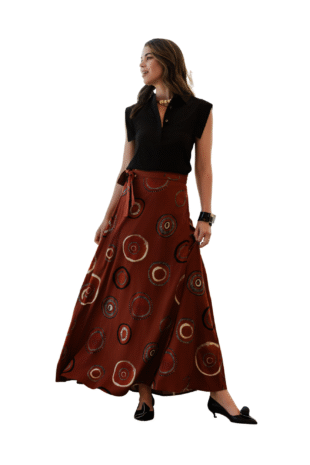 Sarong Wrap Print Skirt