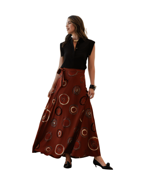 Sarong Wrap Print Skirt