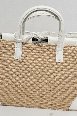 LEX 2391 WOVEN LEATHER GRIP AND CROSSBODY HANDBAG