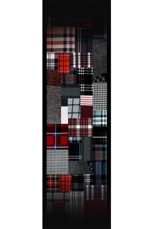 Marilyn's Stole - Plaid Quilt Design - Multi-color on Black